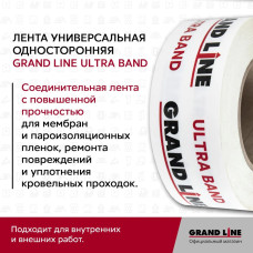 Лента для гидроизоляции-пароизоляции Grand Line ULTRA BAND 50мм х 25м/ Универсальный скотч для гидроизоляции-пароизоляции